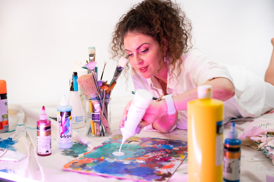 Brigitte Gerges in her studio