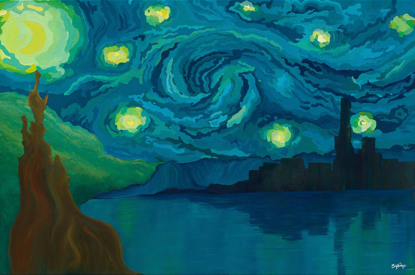 Starry Night, pop art wall art by Sydney artist Brigitte Gerges