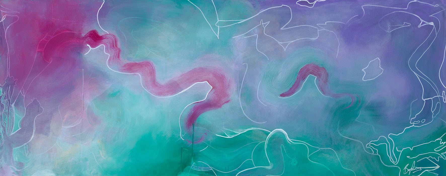 Limited edition hand-embellished print of Winter Evening, New Zealand and Australia by Lebanese-Australian artist Brigitte Gerges, aerial photograph captured at 30,000 feet
